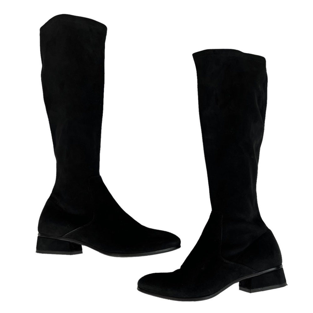 Aquatalia Luciana Women's Stretch Suede‎ Tall Boots Sz. 9 Nvy Blue - Picture 3 of 11